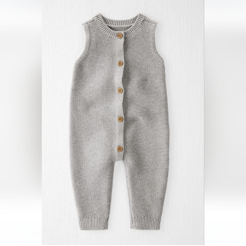 Little Planet by Carter's Baby Organic Cotton Sweater Knit Button-Front Jumpsuit